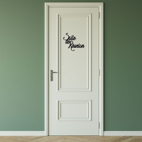 Mot découpé au laser : SALLE DE RÉUNION