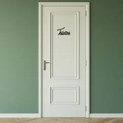 Mot découpé au laser : TOILETTES