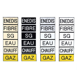 Etiquette gravoply Lot de 6 étiquettes de gaine technique  sécables