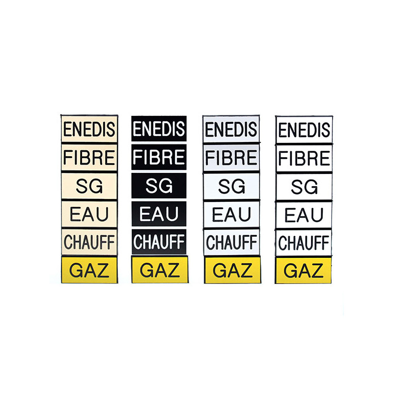 Etiquette gravoply Lot de 6 étiquettes de gaine technique  sécables