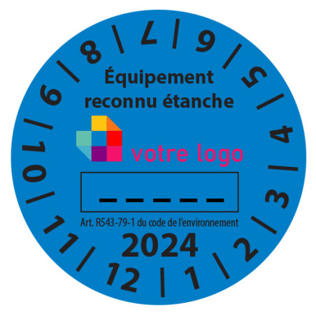 Pastille vignette Pastille  Contrôle d'étanchéité 2024 à votre logo