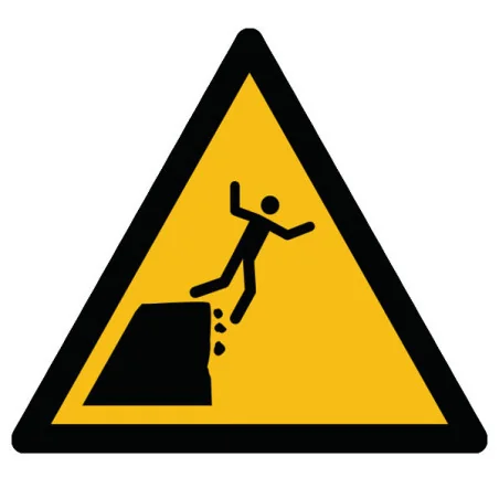 Pictogramme danger Bord de la falaise instable