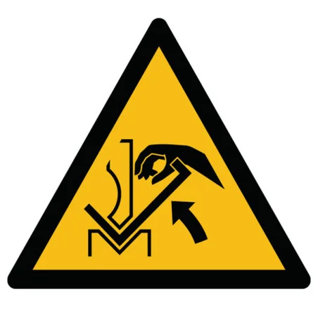 Pictogramme danger Ecrasement de la main entre une presse plieuse et le matériaux