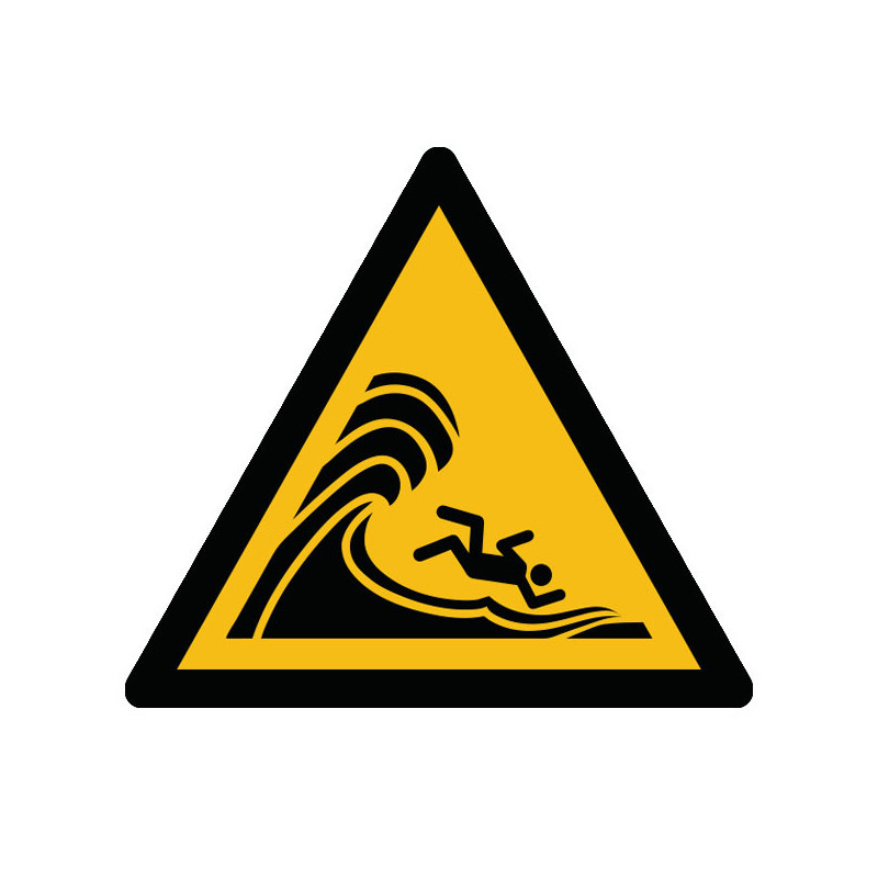 Pictogramme danger Grande vague déferlante