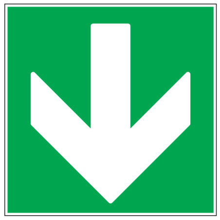 Pictogramme de secours  Flèche verte vers le bas