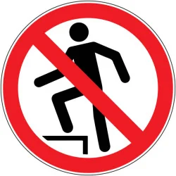 Pictogramme d'interdiction Interdiction de marcher sur la surface