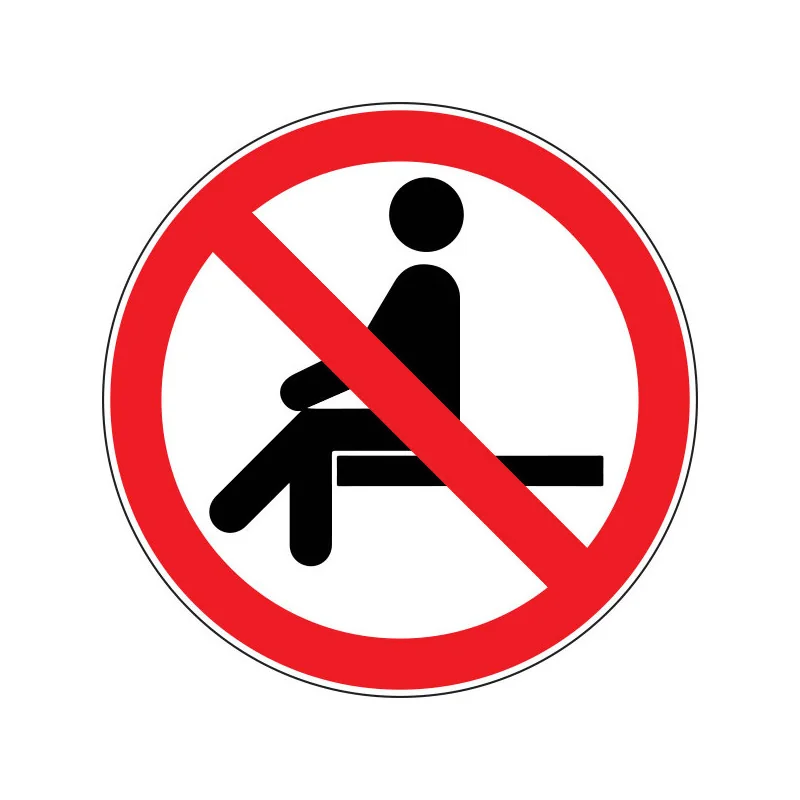 Pictogramme d'interdiction Interdiction de s'asseoir