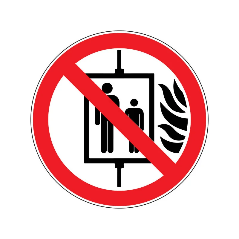 Pictogramme d'interdiction Interdiction d'utiliser l'ascenseur en cas d'incendie