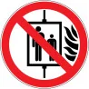 Pictogramme d'interdiction Interdiction d'utiliser l'ascenseur en cas d'incendie
