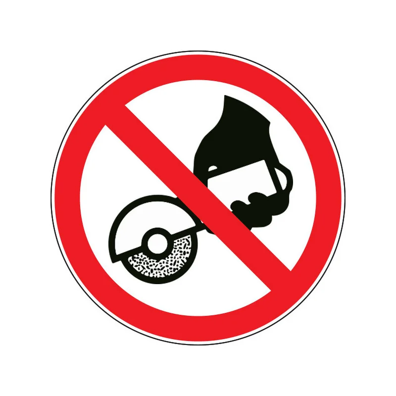 Pictogramme d'interdiction Ne pas utiliser de meuleuse portative