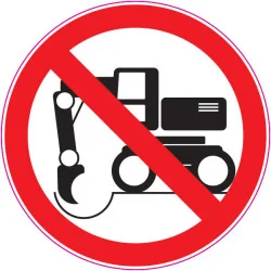 Pictogramme d'interdiction Ne pas creuser mécaniquement