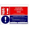 Panneau consigne Coupure d'urgence Gaz
