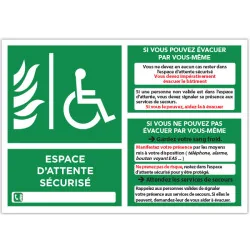Panneau consigne Espace d'attente sécurisé
