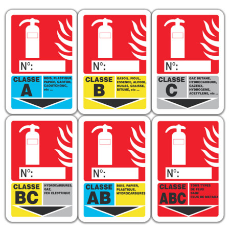 Panneau consigne extincteur  Classe de feu A