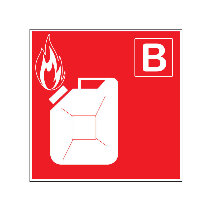 Panneau consigne extincteur  Classe de feu B