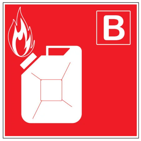 Panneau consigne extincteur Classe de feu B