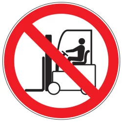 Pictogramme d'interdiction Interdit aux chariots élévateurs à fourche et autres véhicules industriels