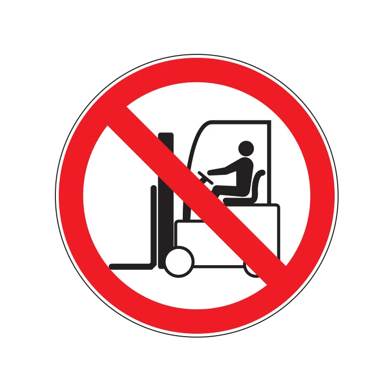 Pictogramme d'interdiction Interdit aux chariots élévateurs à fourche et autres véhicules industriels