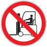 Pictogramme d'interdiction Interdit aux chariots élévateurs à fourche et autres véhicules industriels