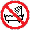 Pictogramme d'interdiction  Ne pas utiliser ce dispositif dans une baignoire
