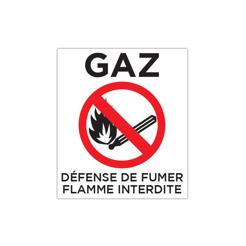 Panneau consigne  Gaz flammes interdites