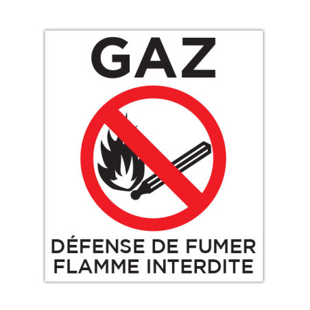 Panneau consigne  Gaz flammes interdites