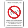 Panneau consigne Interdiction de fumer