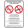 Panneau consigne Interdiction de fumer et vapoter