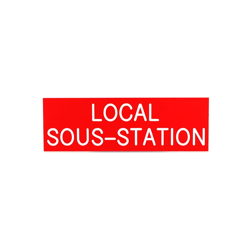 Plaque de porte LOCAL SOUS-STATION Etiquette gravoply