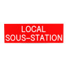 Plaque de porte  LOCAL SOUS-STATION  Etiquette gravoply