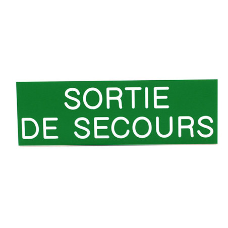 Plaque de porte  SORTIE DE SECOURS  Etiquette gravoply