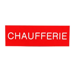 Plaque de porte CHAUFFERIE Etiquette gravoply