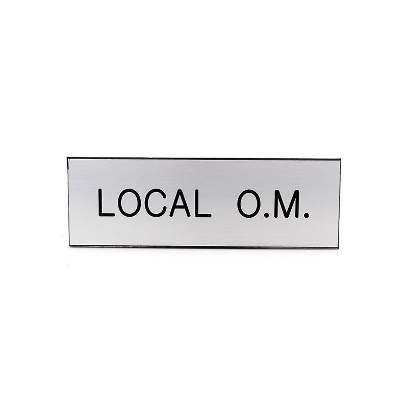 Plaque de porte LOCAL O.M. Etiquette gravoply