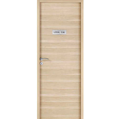 Plaque de porte  LOCAL O.M.  Etiquette gravoply