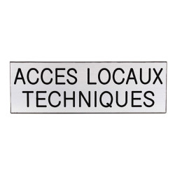 Plaque de porte  ACCÈS LOCAUX TECHNIQUES  Etiquette gravoply