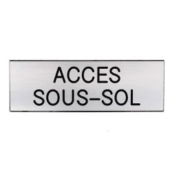Plaque de porte ACCÈS SOUS SOL Etiquette gravoply