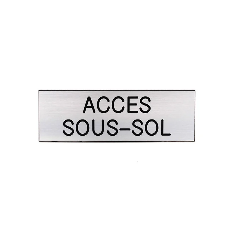 Plaque de porte ACCÈS SOUS SOL Etiquette gravoply