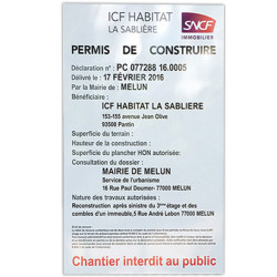 Panneau de chantier