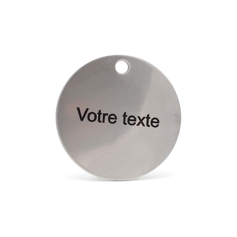 Jeton gravure laser sur inox 1 ligne