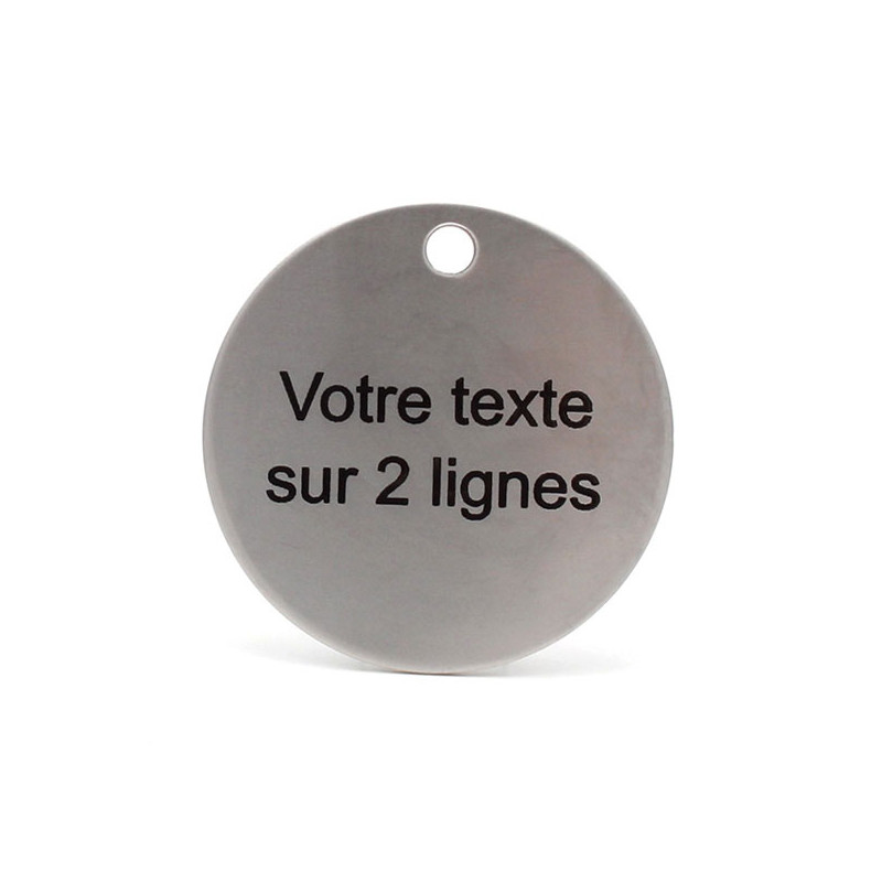 Jeton gravure laser sur inox 2 lignes