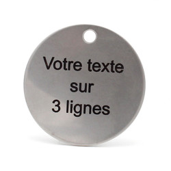 Jeton gravure laser sur inox 3 lignes