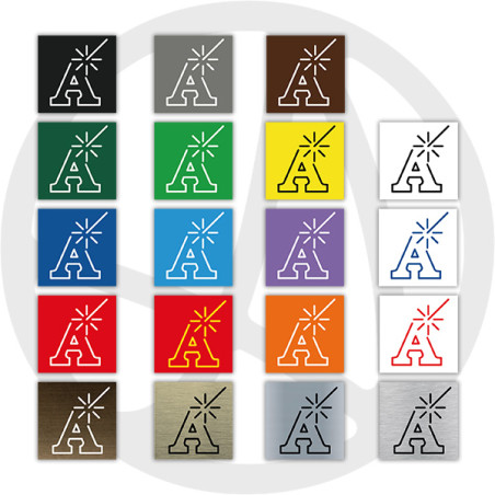 Étiquette gravure laser sur gravoply 2 lignes