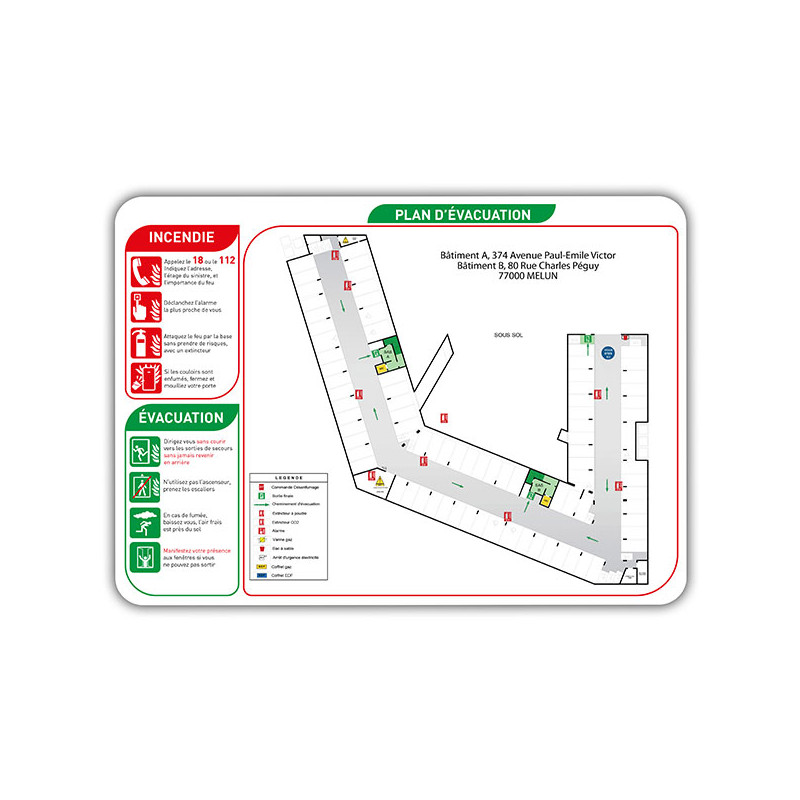 Sécurité incendie Plan d'évacuation sur Forex