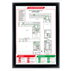 Sécurité incendie Plan d'intervention avec cadre noir