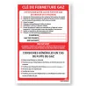 Panneau consigne Clé de fermeture gaz M2