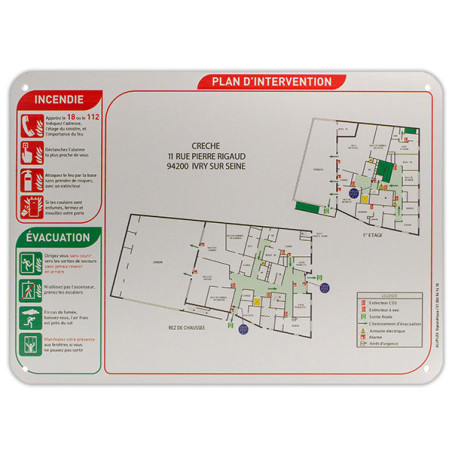 Sécurité incendie Plan d'intervention sur Dibond