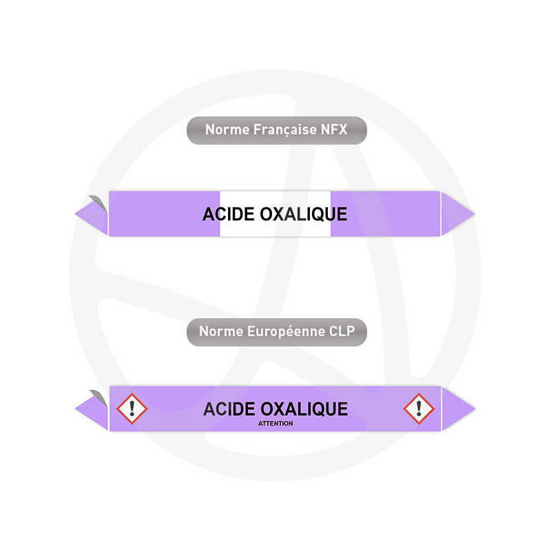 Repérage de tuyauterie Acide Oxalique reperage marqueur tuyauterie vinyle