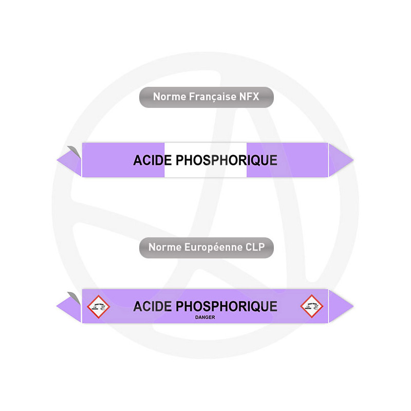 Repérage de tuyauterie Acide phosphorique reperage marqueur tuyauterie vinyle