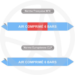 Repérage de tuyauterie Air comprimé 6 bars reperage marqueur tuyauterie vinyle