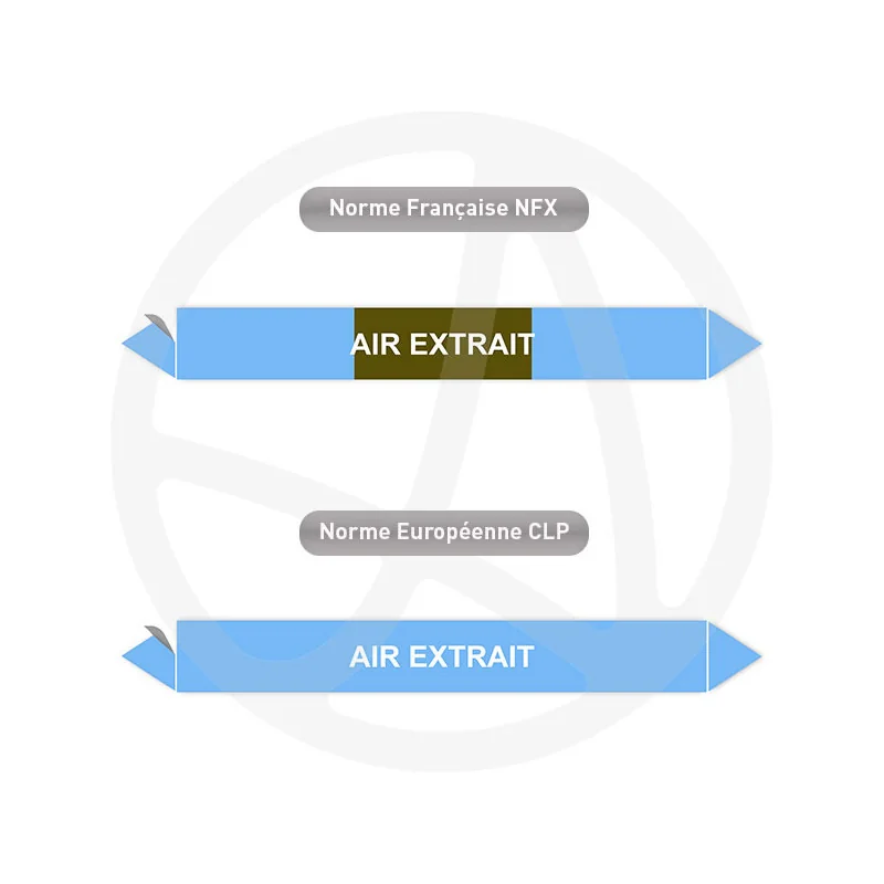 Repérage de tuyauterie Air extrait reperage marqueur tuyauterie vinyle